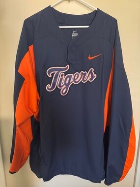 Nike Navy and Orange Detroit Tigers Pullover